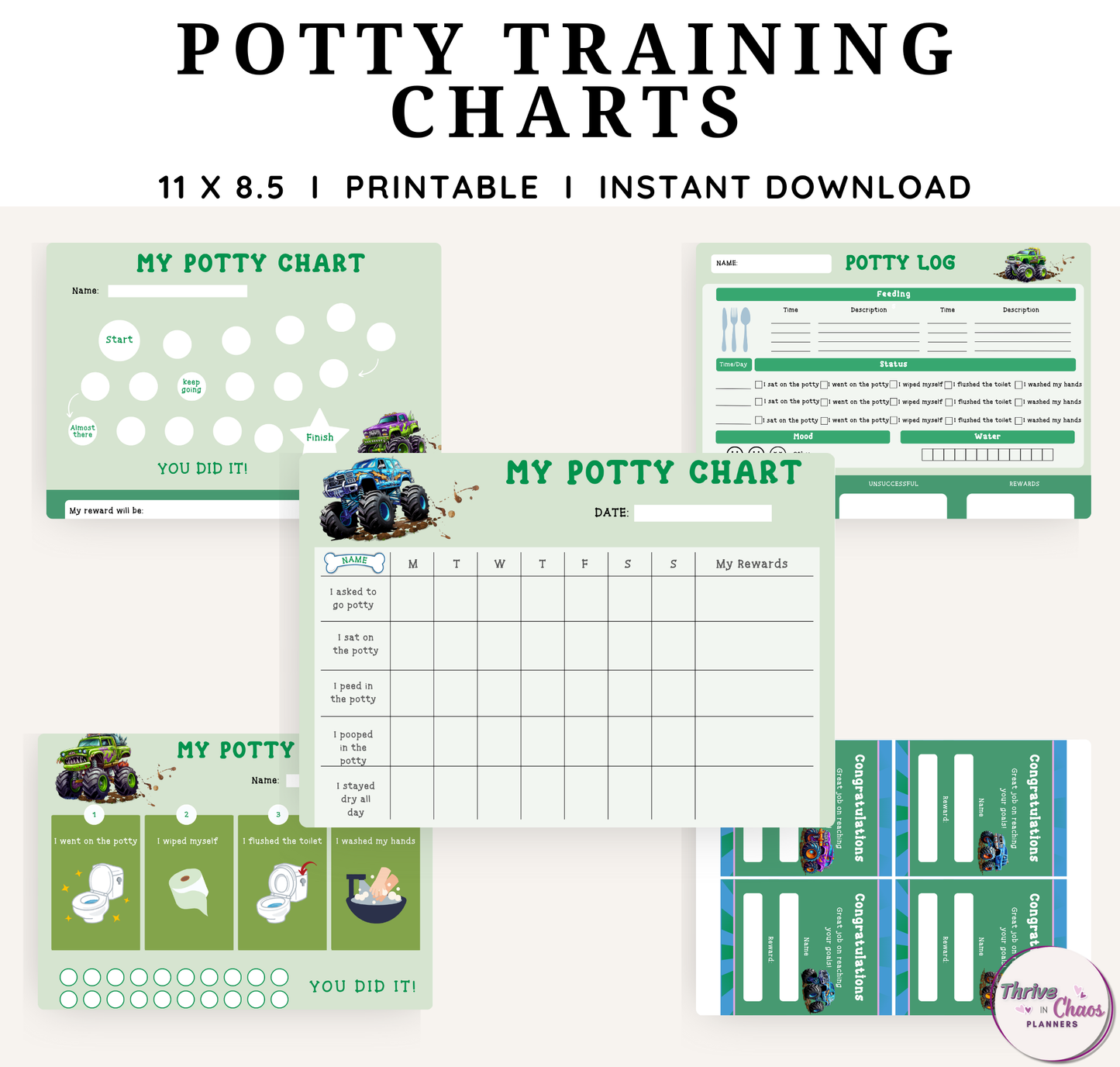 Potty Training Chart for Boys Printable