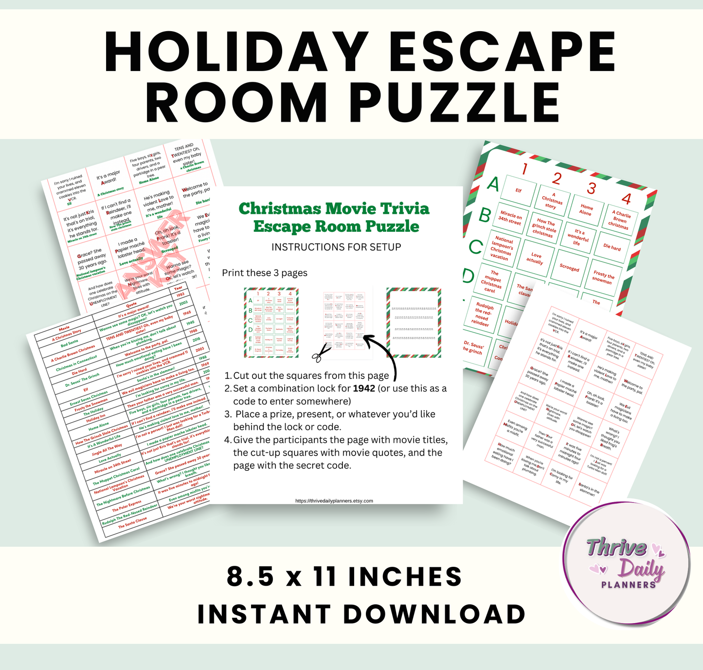 Christmas Party Games Bundle - Printable