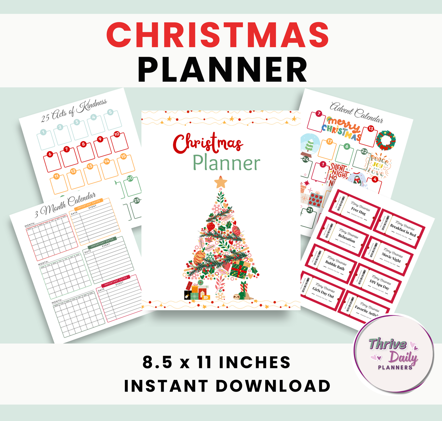 Christmas Planner & Advent Kindness Calendars Bundle