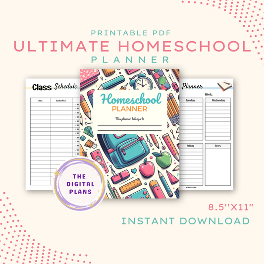 2024-2025 Homeschool Printable Planner, Homeschool Organizer