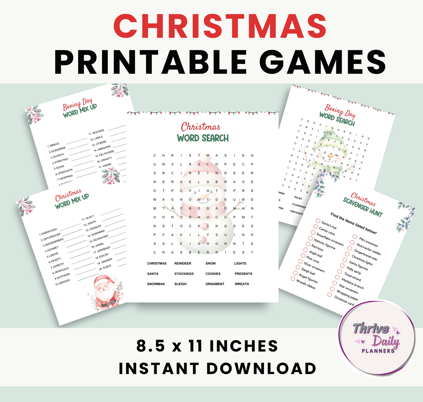 Christmas Party Games Bundle - Printable