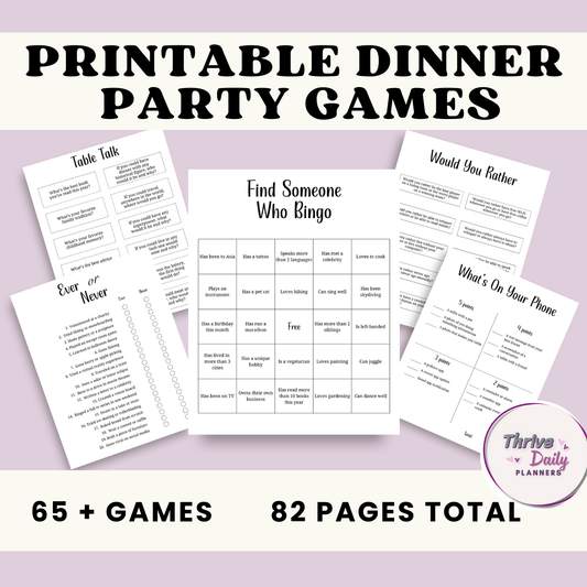 Dinner Party Games, Printable Party Games for All Occasions