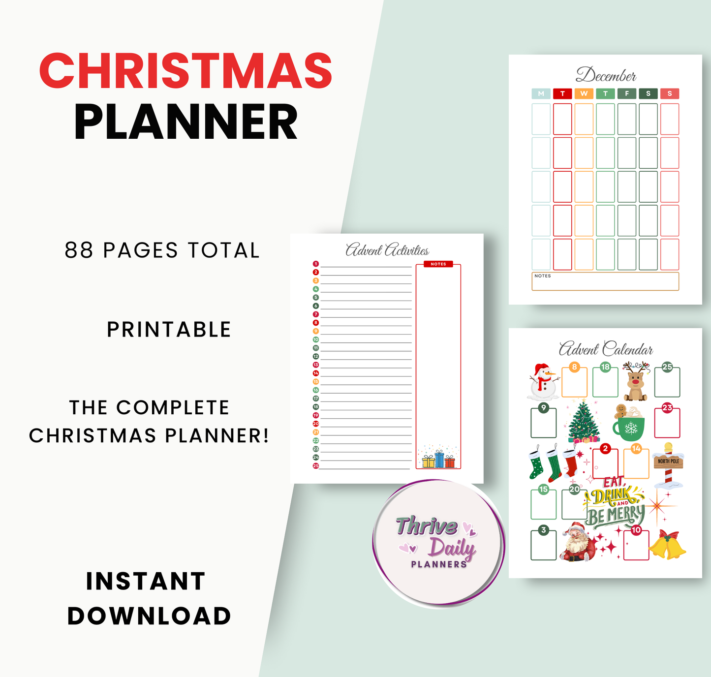 Christmas Planner & Advent Kindness Calendars Bundle