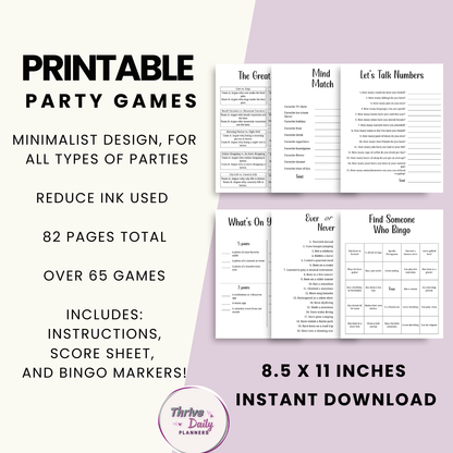 Dinner Party Games, Printable Party Games for All Occasions