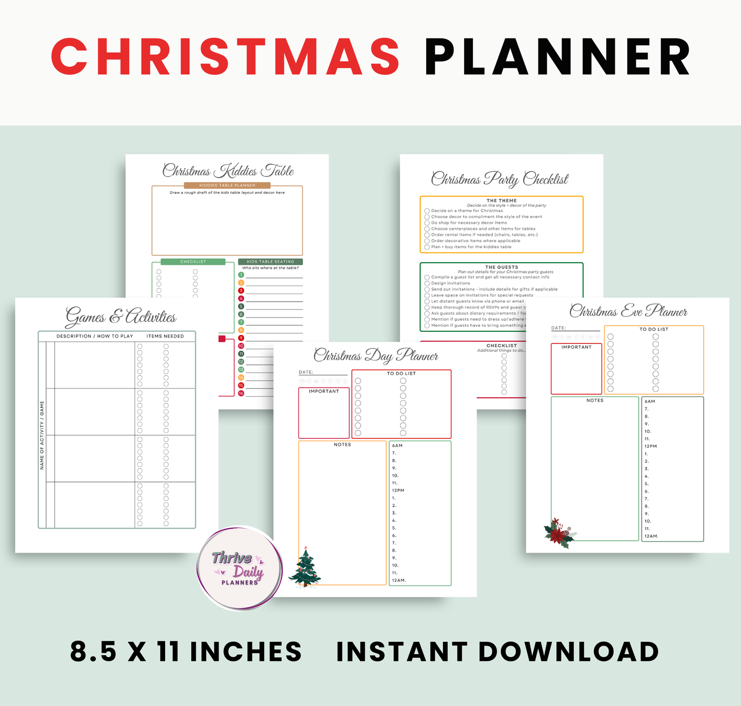 Christmas Planner & Advent Kindness Calendars Bundle