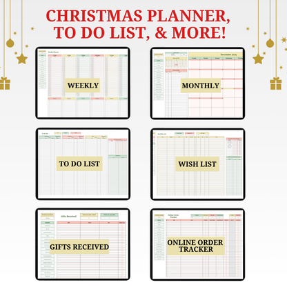 Ultimate Christmas Planner Spreadsheet - Budget, Gift Tracker & Menu Planner Google Sheets